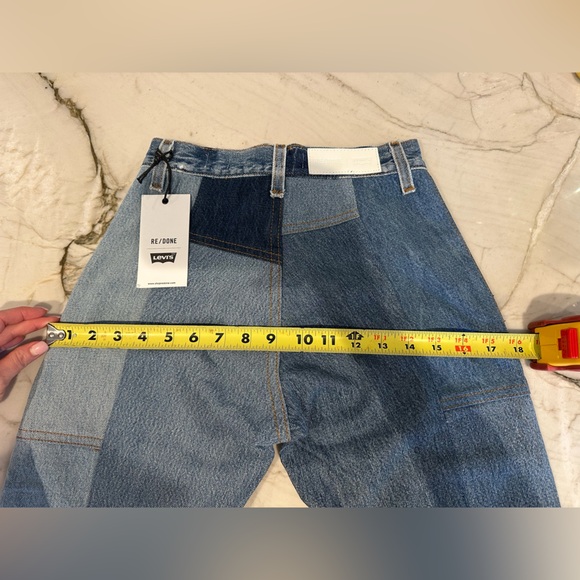 Re/Done Levi's Amina Muaddi Patchwork High Rise Jeans - Picture 16 of 16